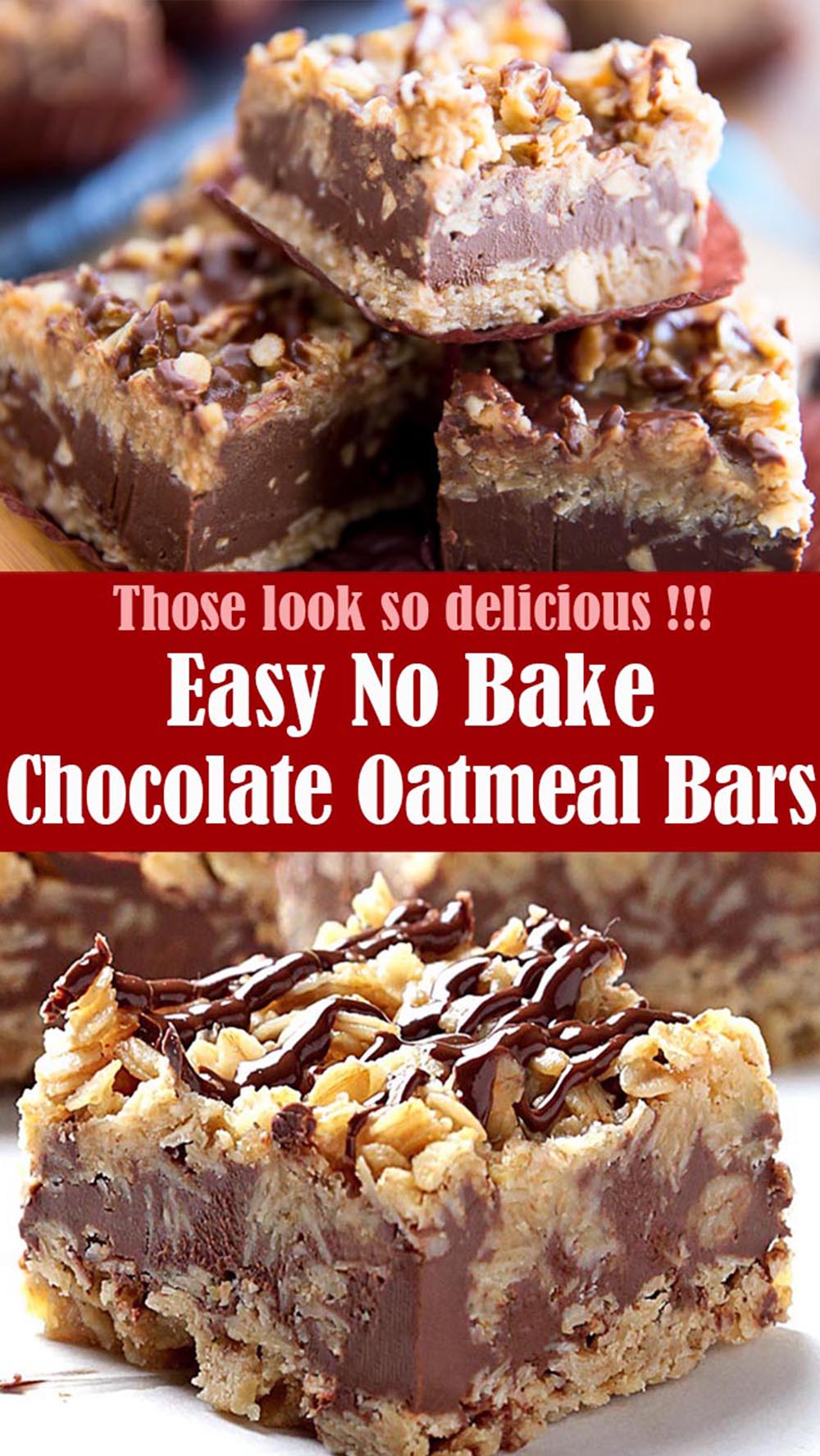 Easy No Bake Chocolate Oatmeal Bars Recipe