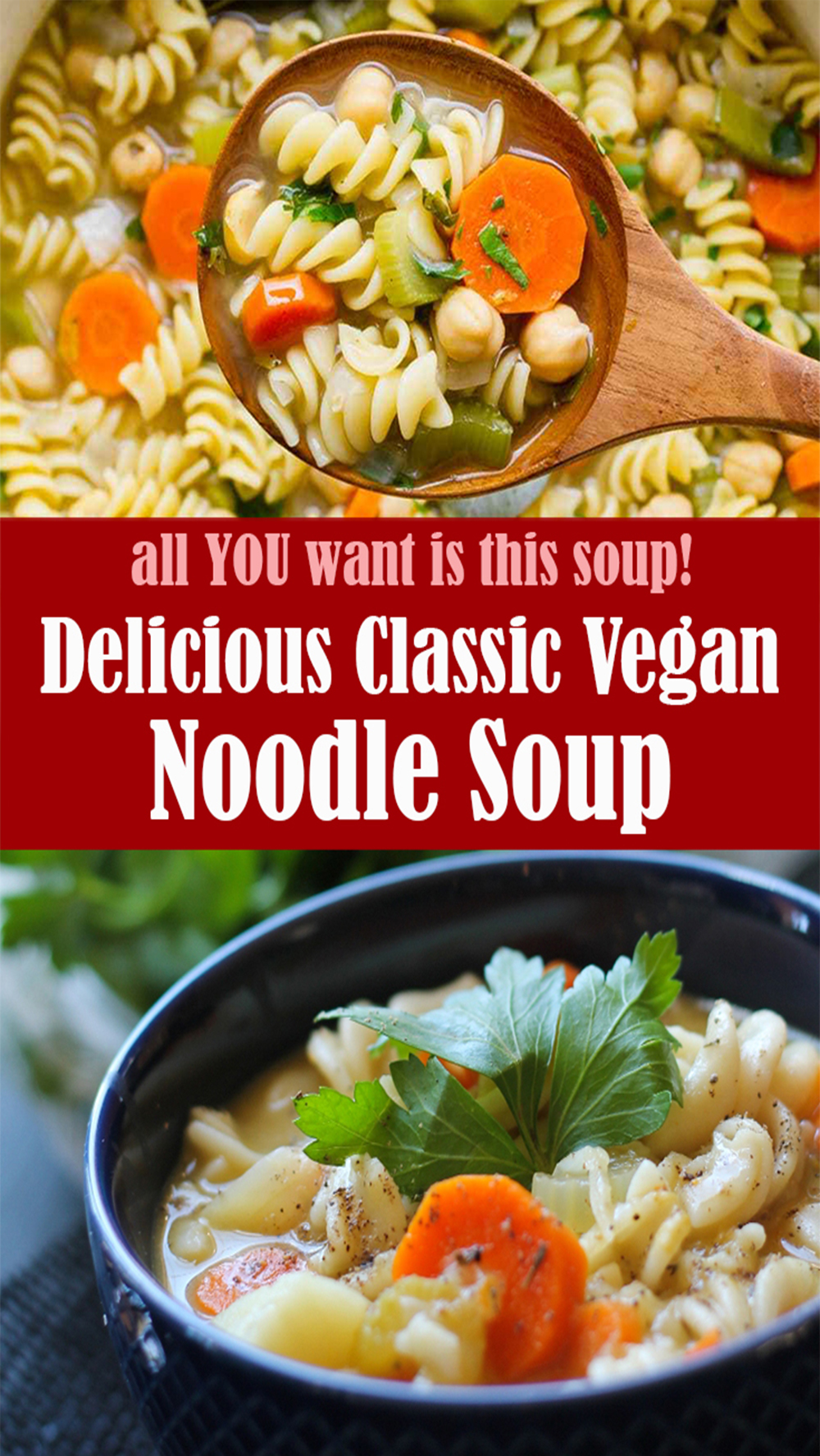 Delicious Classic Vegan Noodle Soup