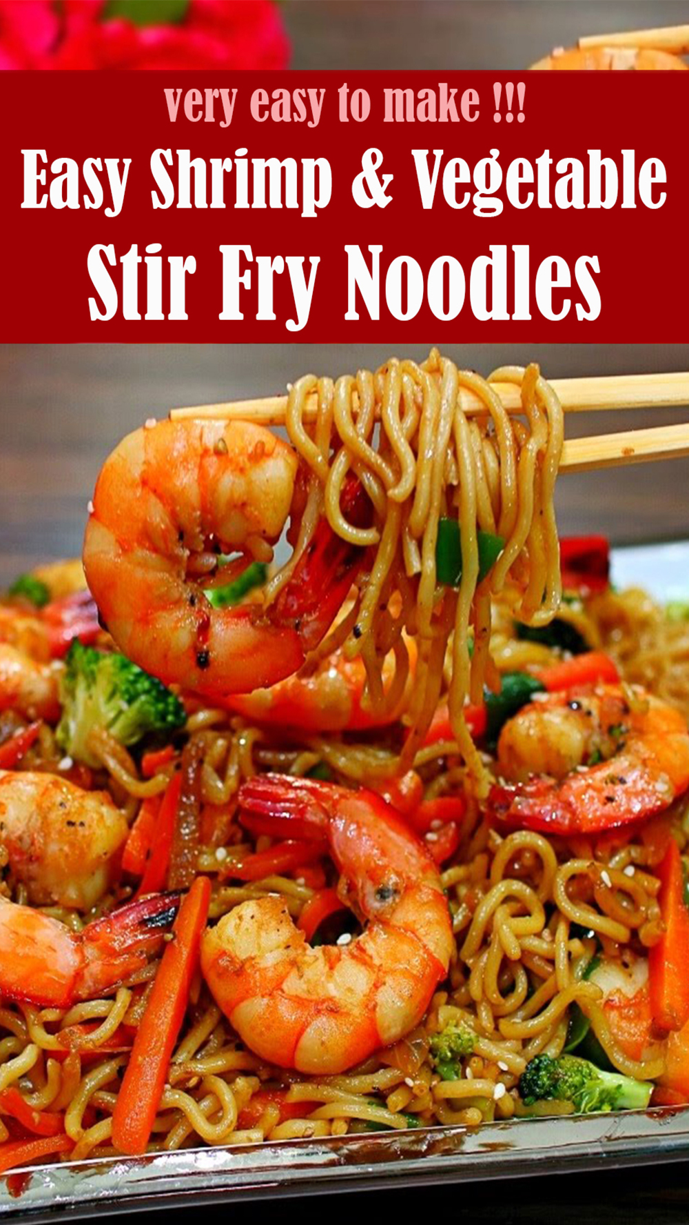 Easy Shrimp and Vegetable Stir Fry Noodles Recipe