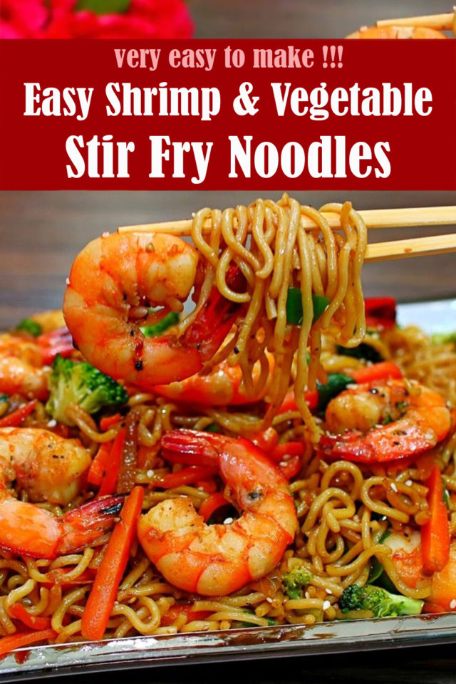 Easy Shrimp and Vegetable Stir Fry Noodles Recipe (VIDEO) | Lindsy's ...