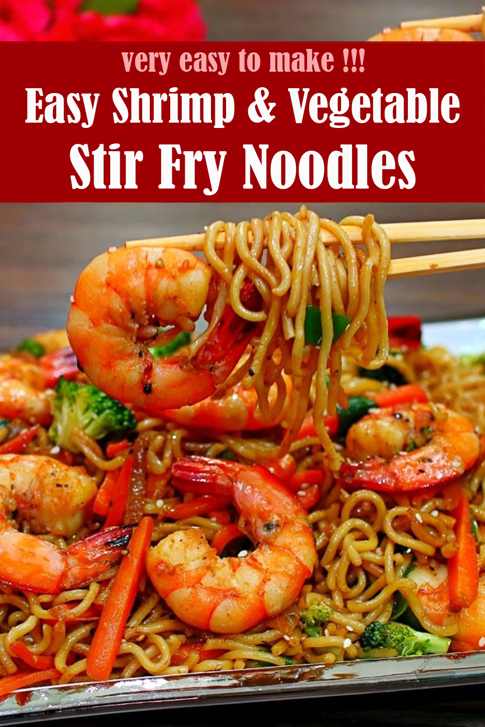 Easy Shrimp and Vegetable Stir Fry Noodles Recipe