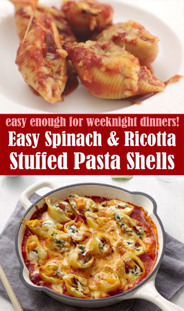 Easy Spinach and Ricotta Stuffed Pasta Shells (VIDEO) | Lindsy's Kitchen