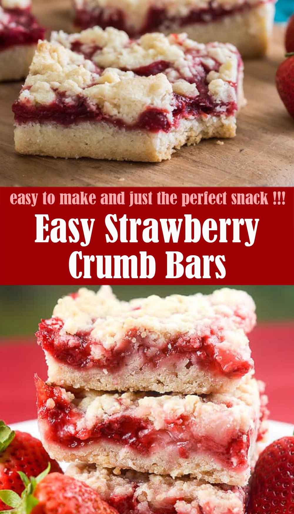 Easy Strawberry Crumb Bars
