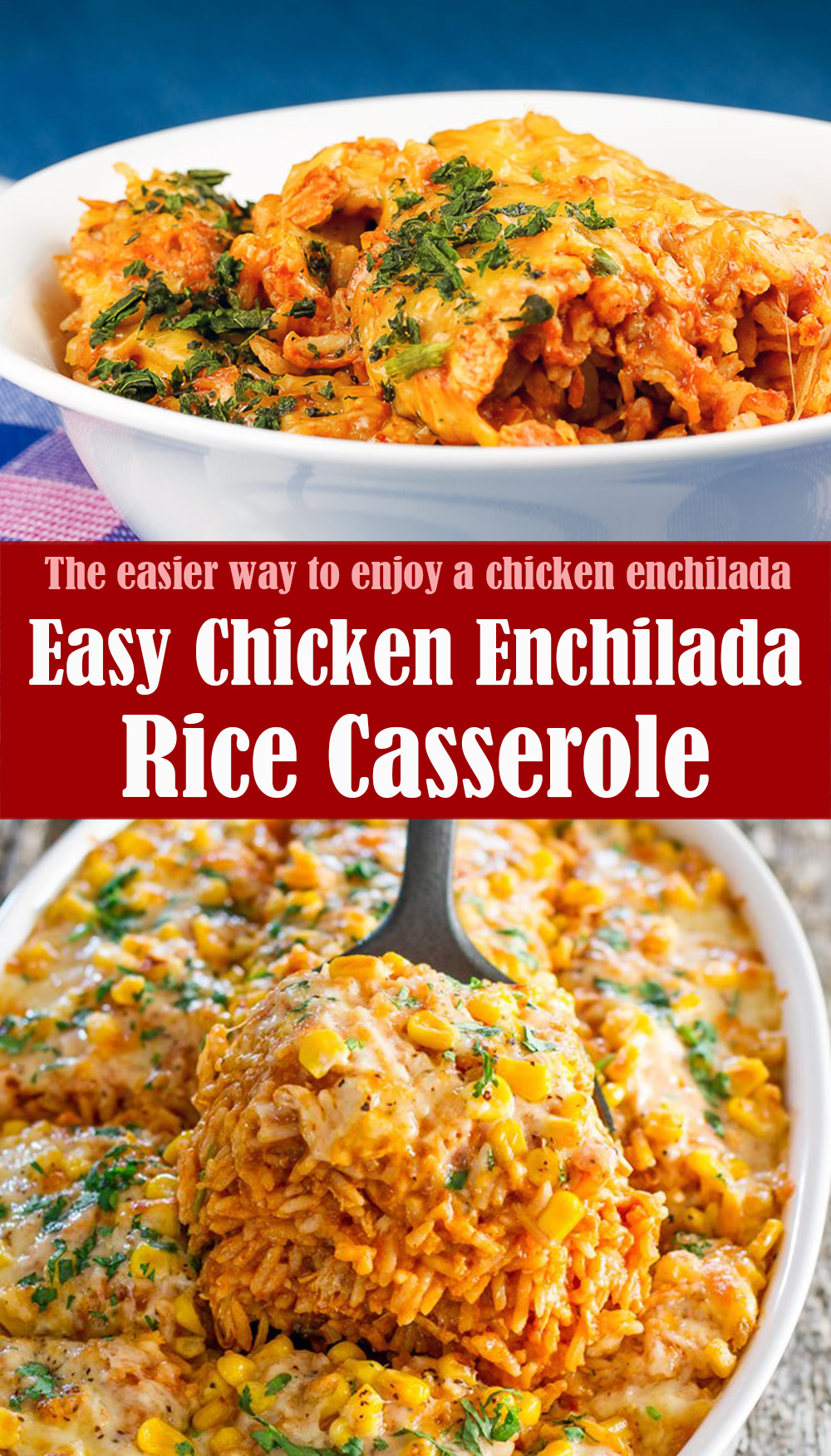 Easy Chicken Enchilada Rice Casserole