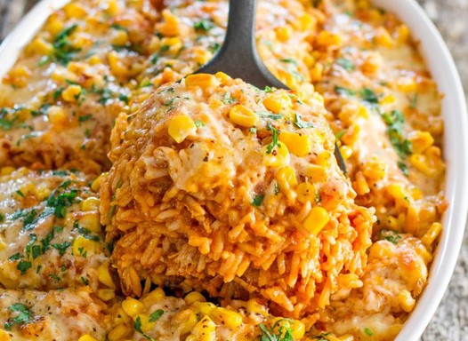 Easy Chicken Enchilada Rice Casserole