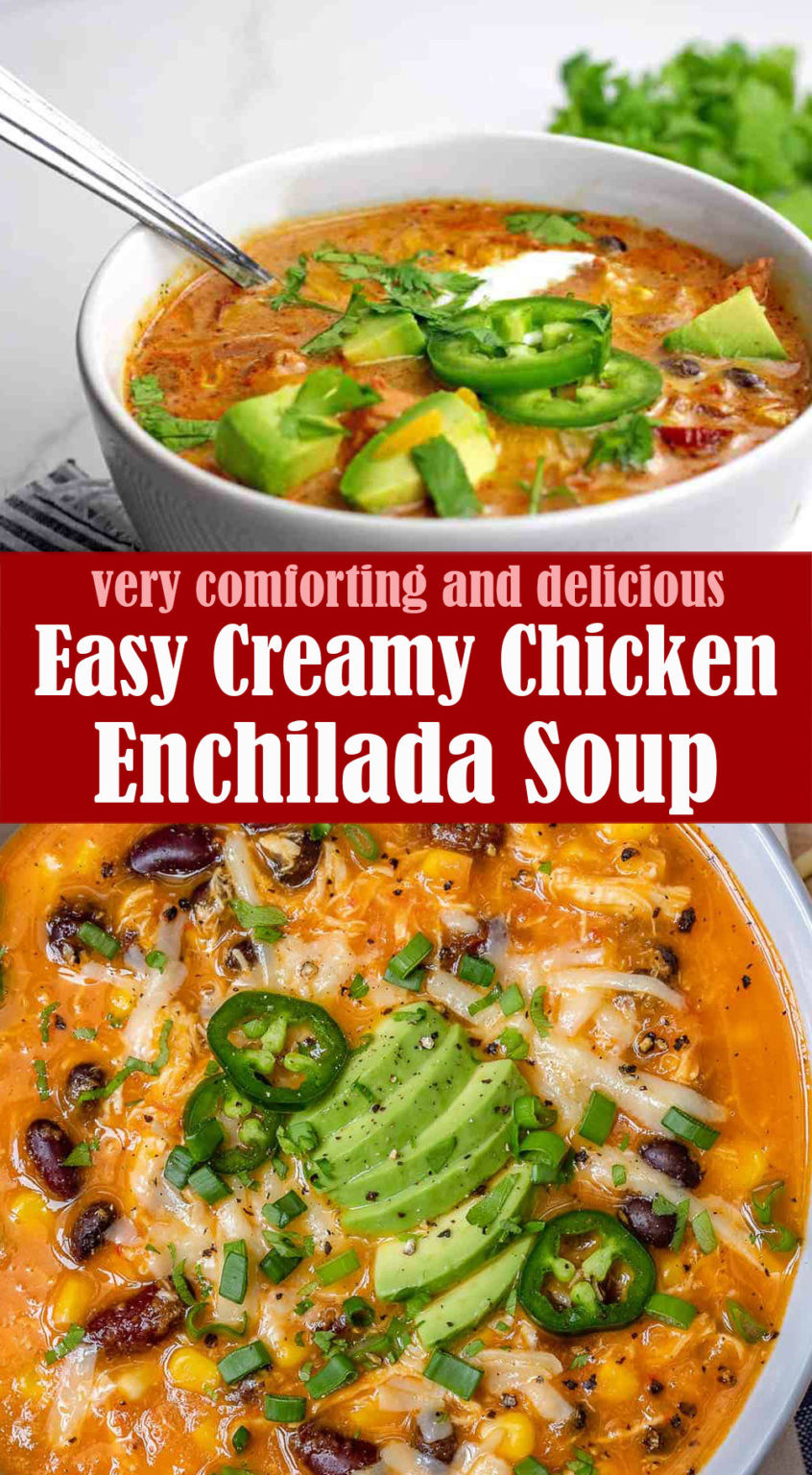 Easy Creamy Chicken Enchilada Soup Recipe Lindsy's Kitchen