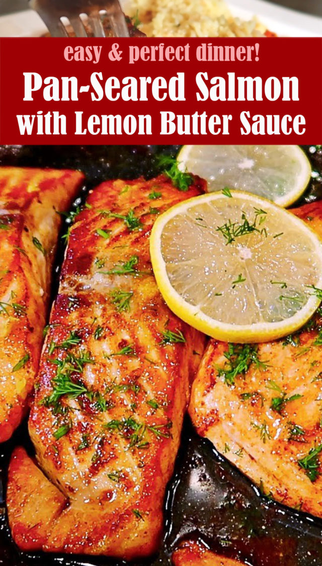 Easy Pan-Seared Salmon with Lemon Butter Sauce (VIDEO) | Lindsy's Kitchen