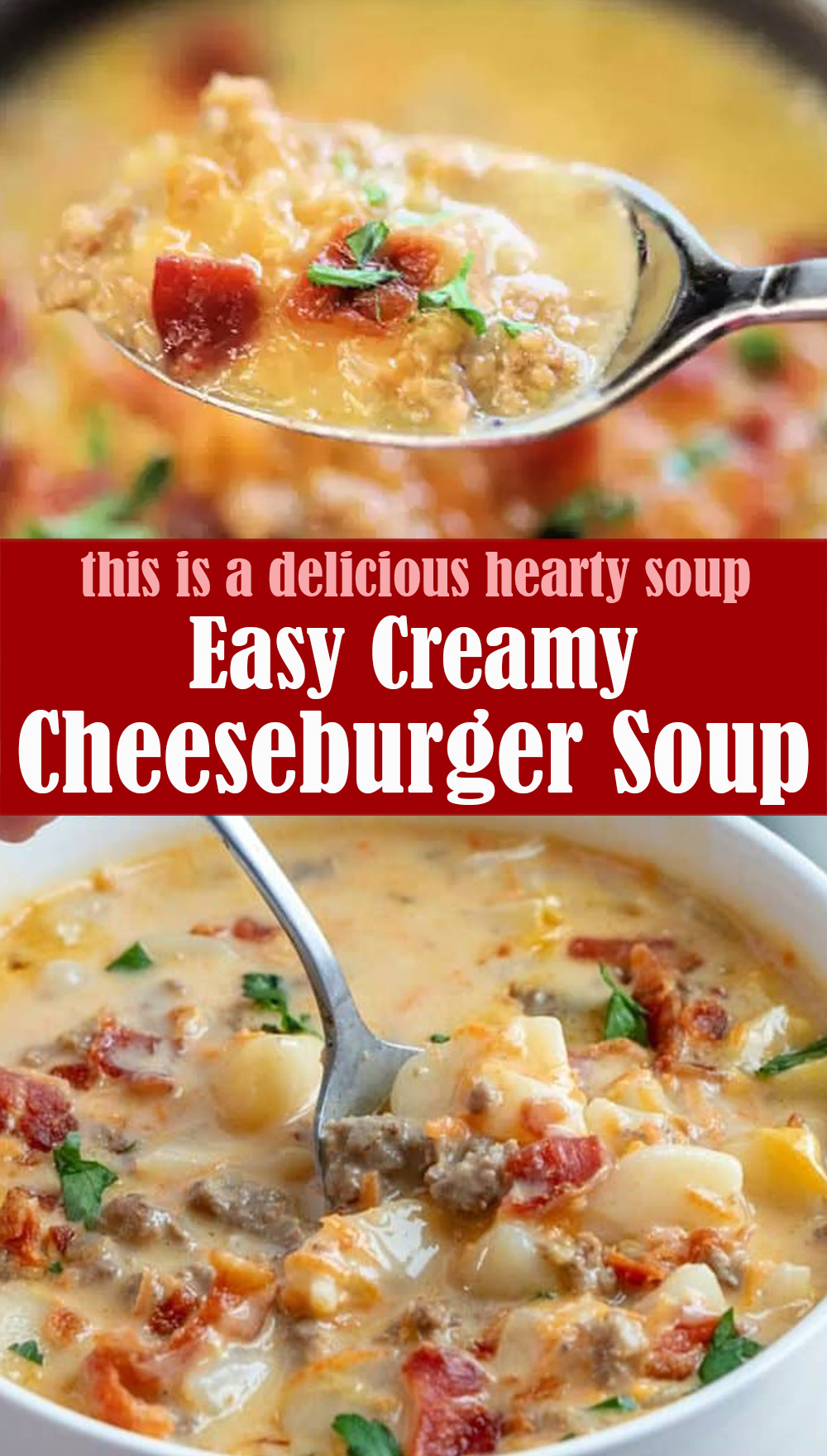 Easy Creamy Cheeseburger Soup Recipe | Lindsy's Kitchen