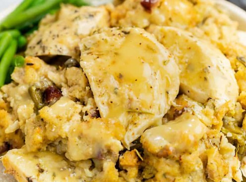 Easy Crock Pot Chicken and Stuffing