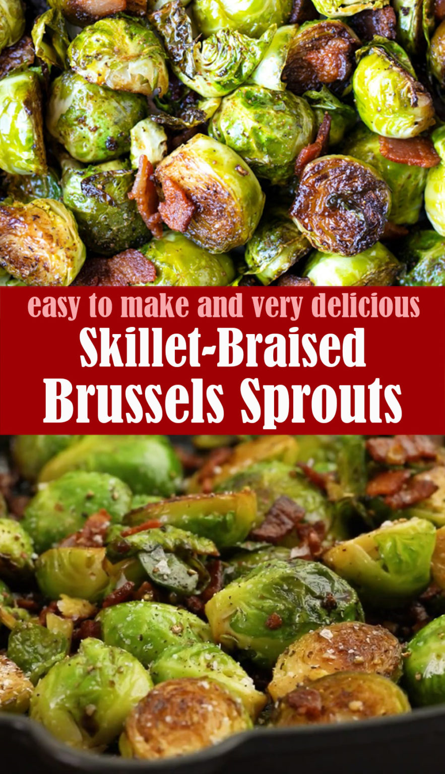 Skillet-Braised Brussels Sprouts With Crispy Bacon and Garlic | Lindsy ...