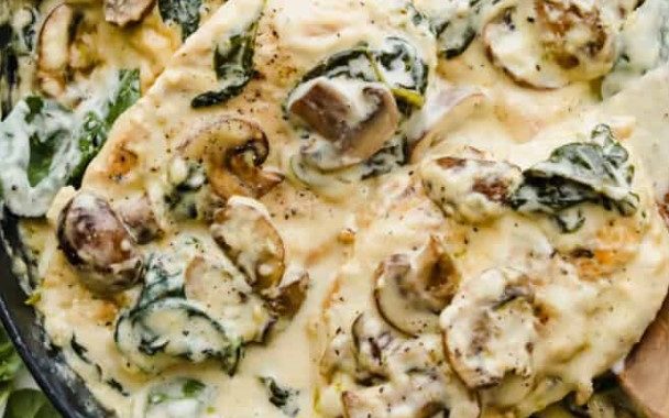 Creamy Parmesan Garlic Mushroom Chicken