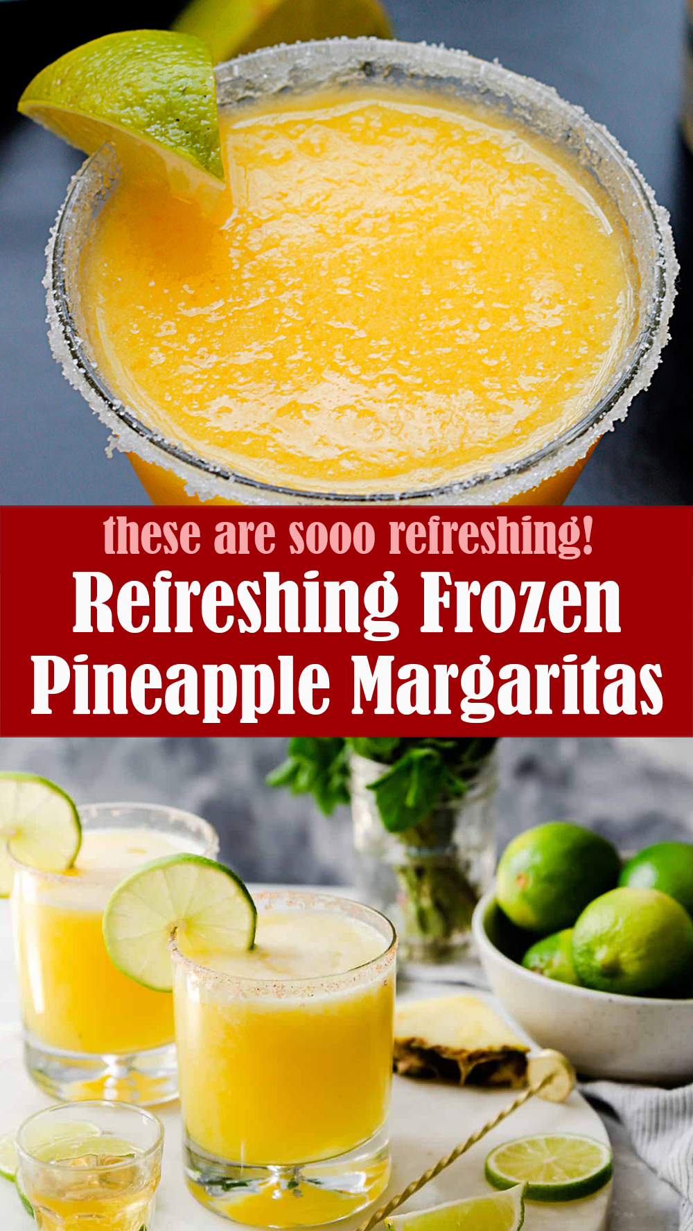 Refreshing Frozen Pineapple Margaritas
