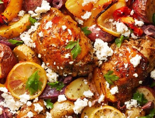Easy Mediterranean Chicken Sheet Pan Dinner