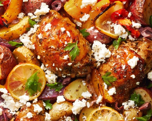 Easy Mediterranean Chicken Sheet Pan Dinner