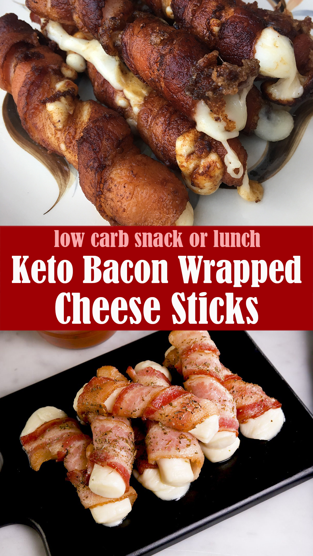 Keto Bacon Wrapped Cheese Sticks