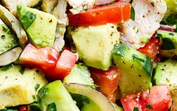 Perfect Chicken Cucumber Avocado Salad