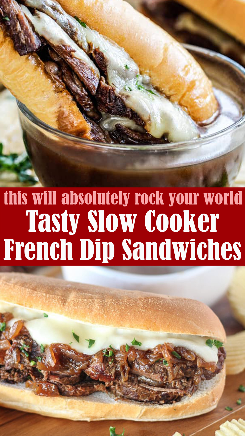 Tasty Slow Cooker French Dip Sandwiches