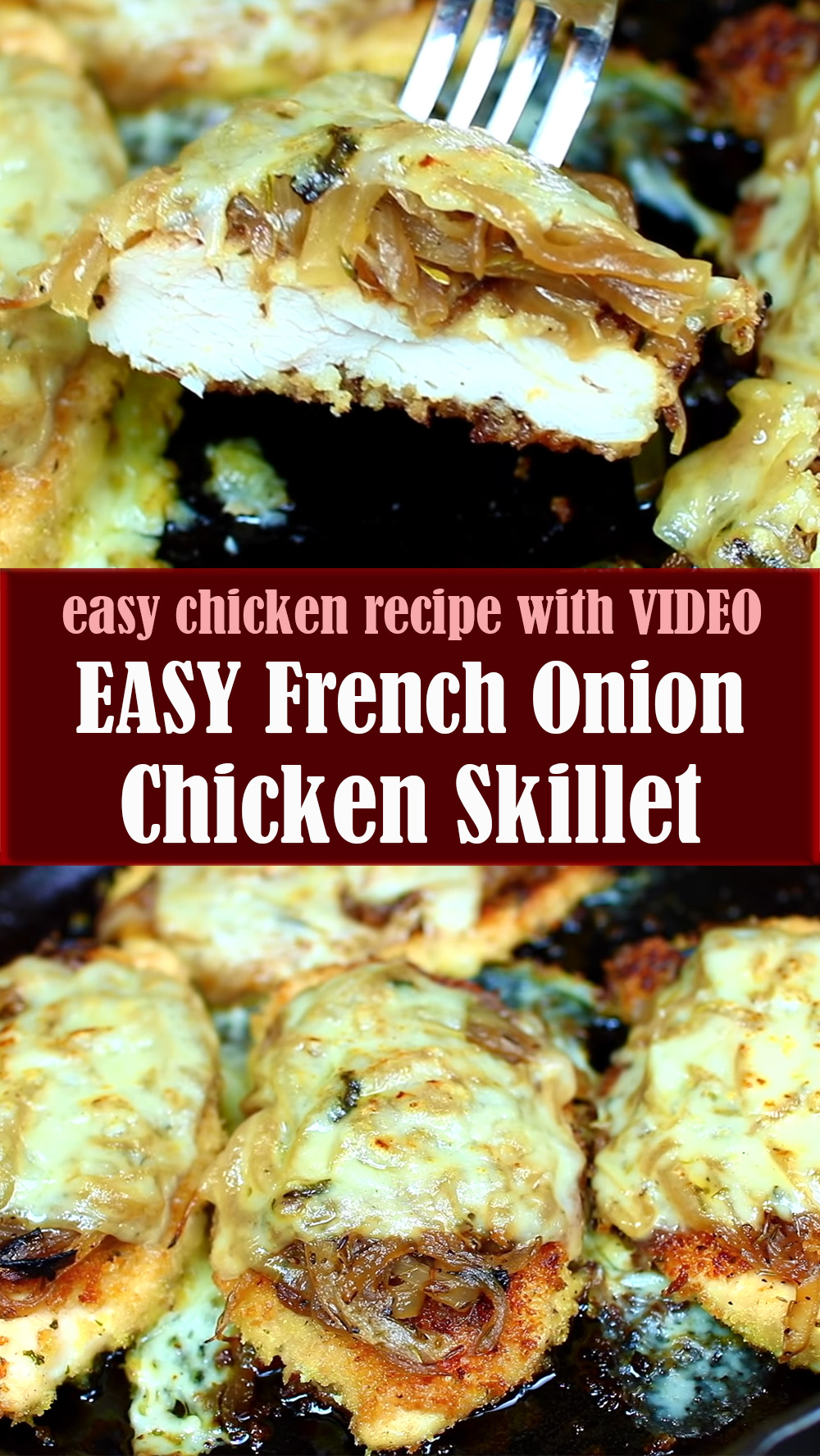 EASY French Onion Chicken and Cheese Skillet