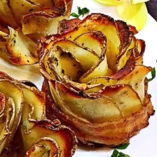 Delicious Bacon Wrapped Potato Roses Recipe