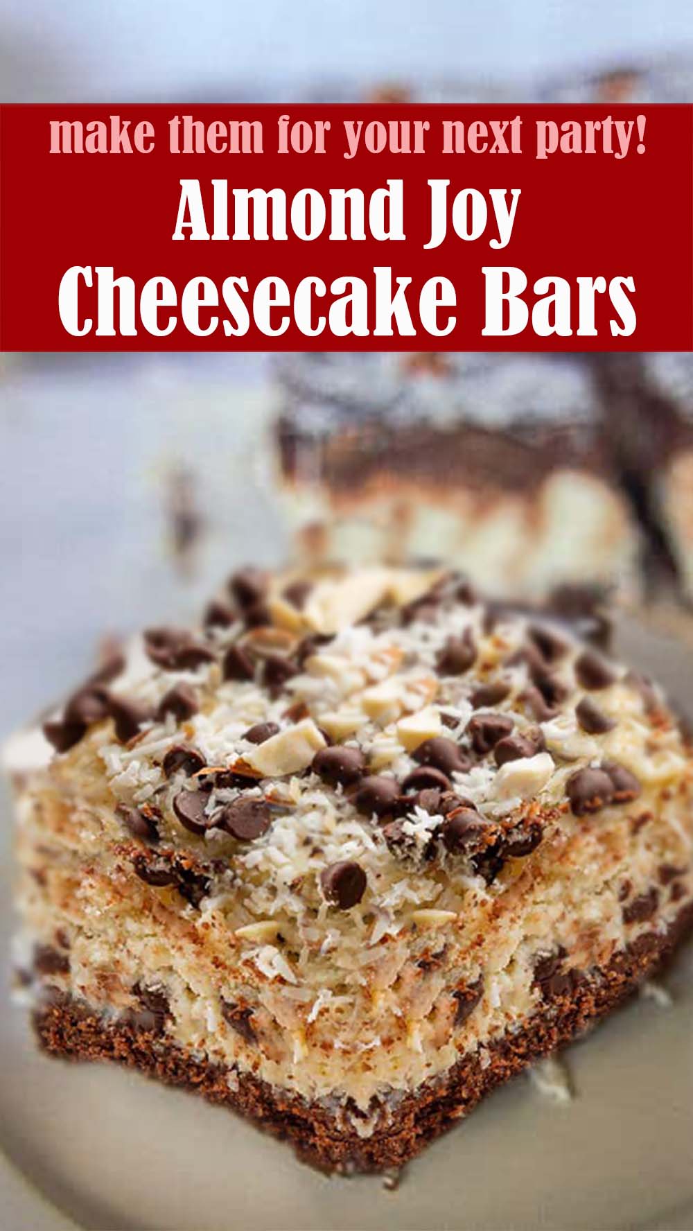 Almond Joy Cheesecake Bars