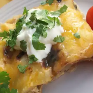 EASY Green Chile Chicken Enchilada Casserole