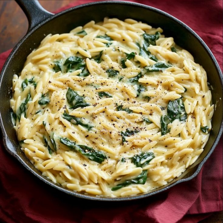 One-Pot Spinach Orzo with Parmesan