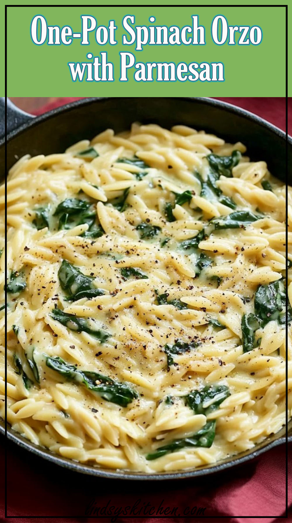 One-Pot Spinach Orzo with Parmesan