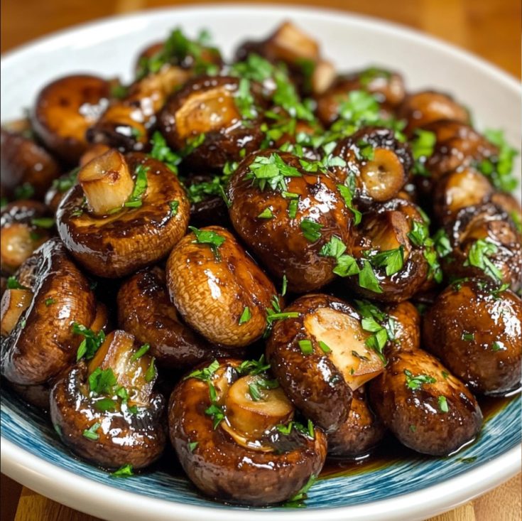 Balsamic Soy Roasted Garlic Mushrooms