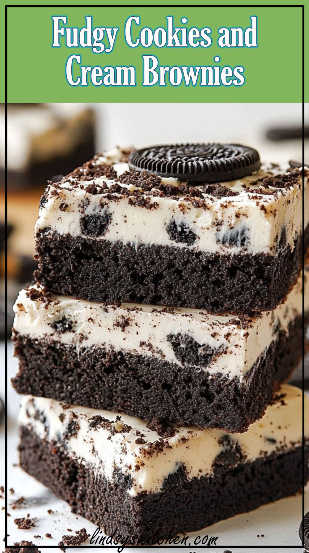 Fudgy Cookies and Cream Brownies