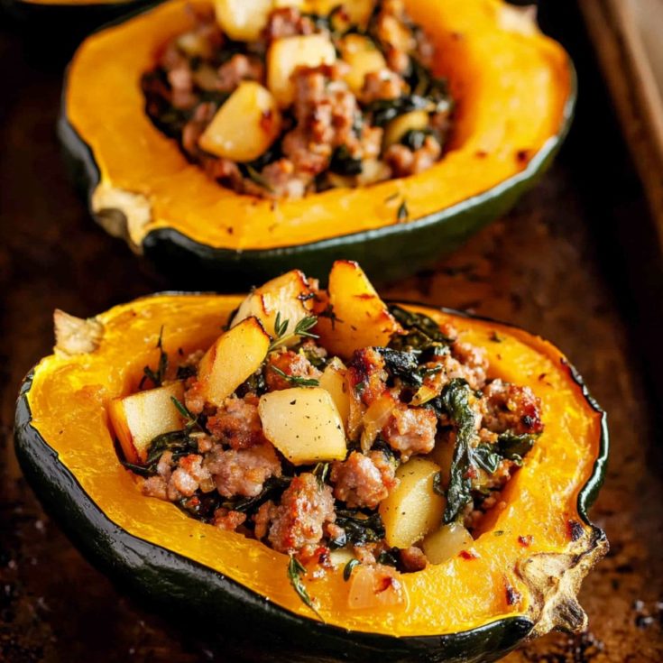 Sausage and Apple Stuffed Acorn Squash