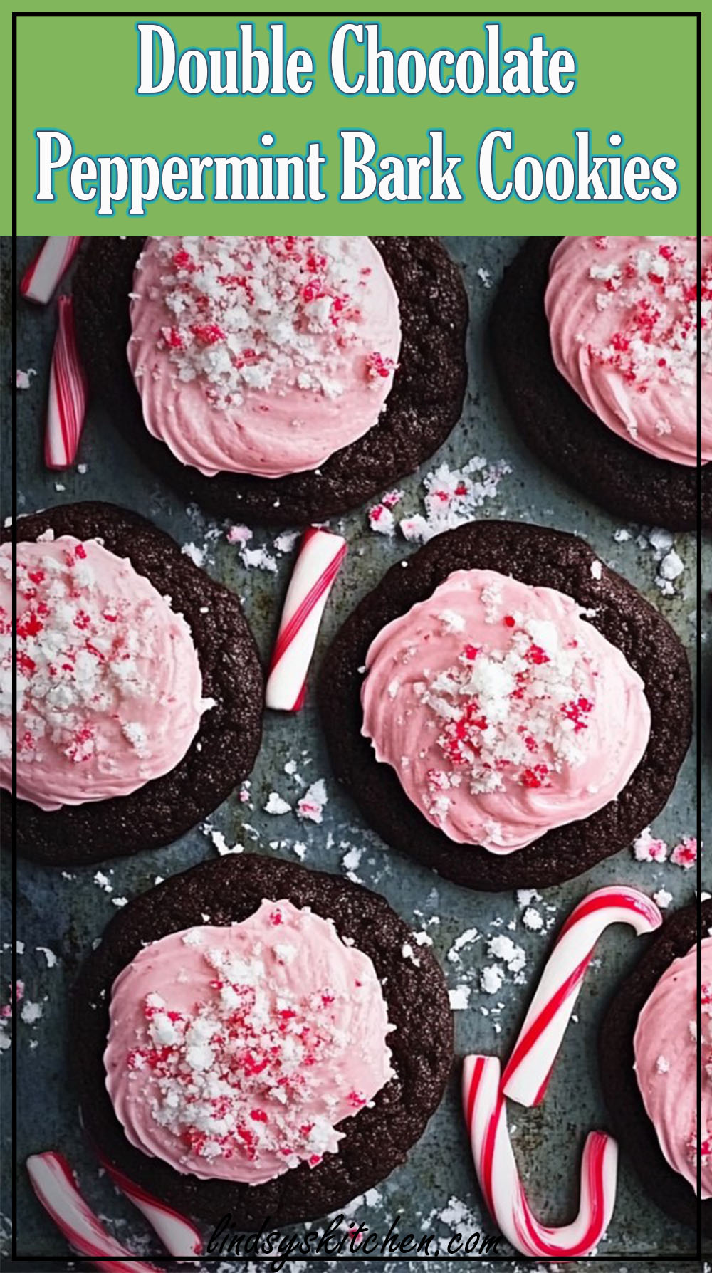 Double Chocolate Peppermint Bark Cookies