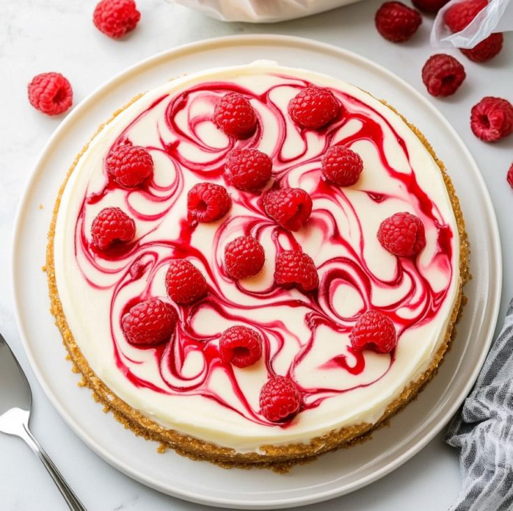 No Bake White Chocolate Raspberry Cheesecake Recipe
